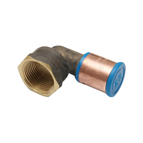 Pex Crimp-On Brass Fittings Female Thread Elbow As/Nzs 2537, Multiple Sizes